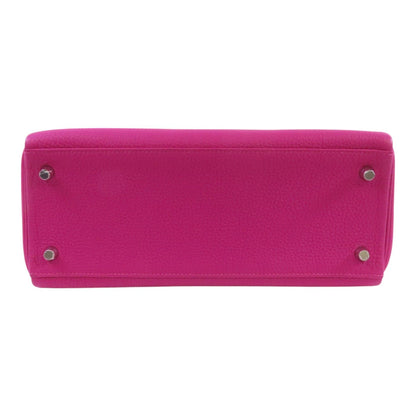 Hermes Leather Kelly 28 Silver Hand-turned Shoulder Back Bag Double Bag 2way Shoulder Bag Rose Purple Purple Togo
