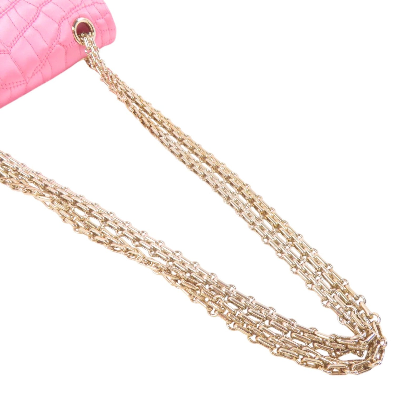 Chanel Classic Double Flap 20 Shoulder Baga Satin Pink