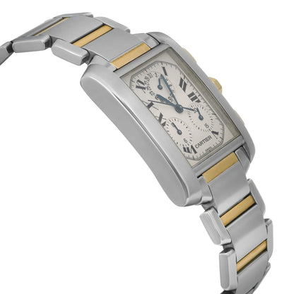 Cartier Tank Francaise Chronoflex Gold Steel Quartz Watch 2303 W51004Q4