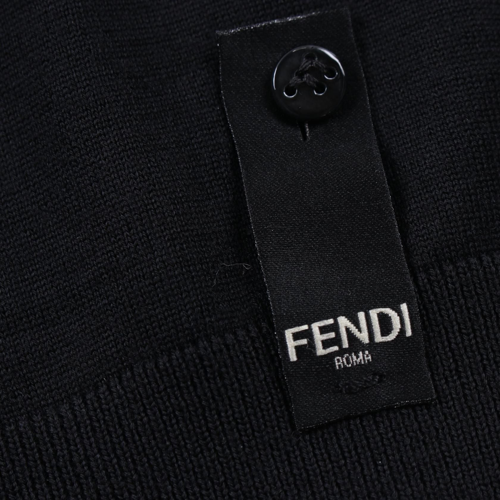 Fendi Zucca Knit Sweater Fzz 426 A 4xh Wool Black Brown Mens 44