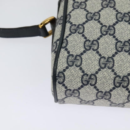 Gucci Gg Supreme Sherry Line Shoulder Bag Pvc Navy Gold 98 02 004 Auth