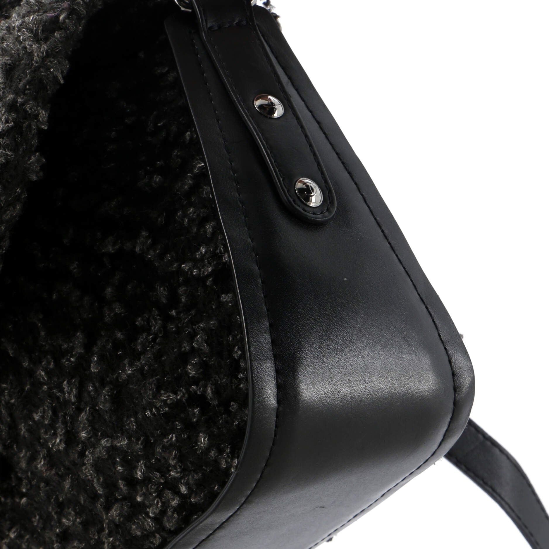 Chanel CC Lock Flap Messenger Bag Tweed Medium