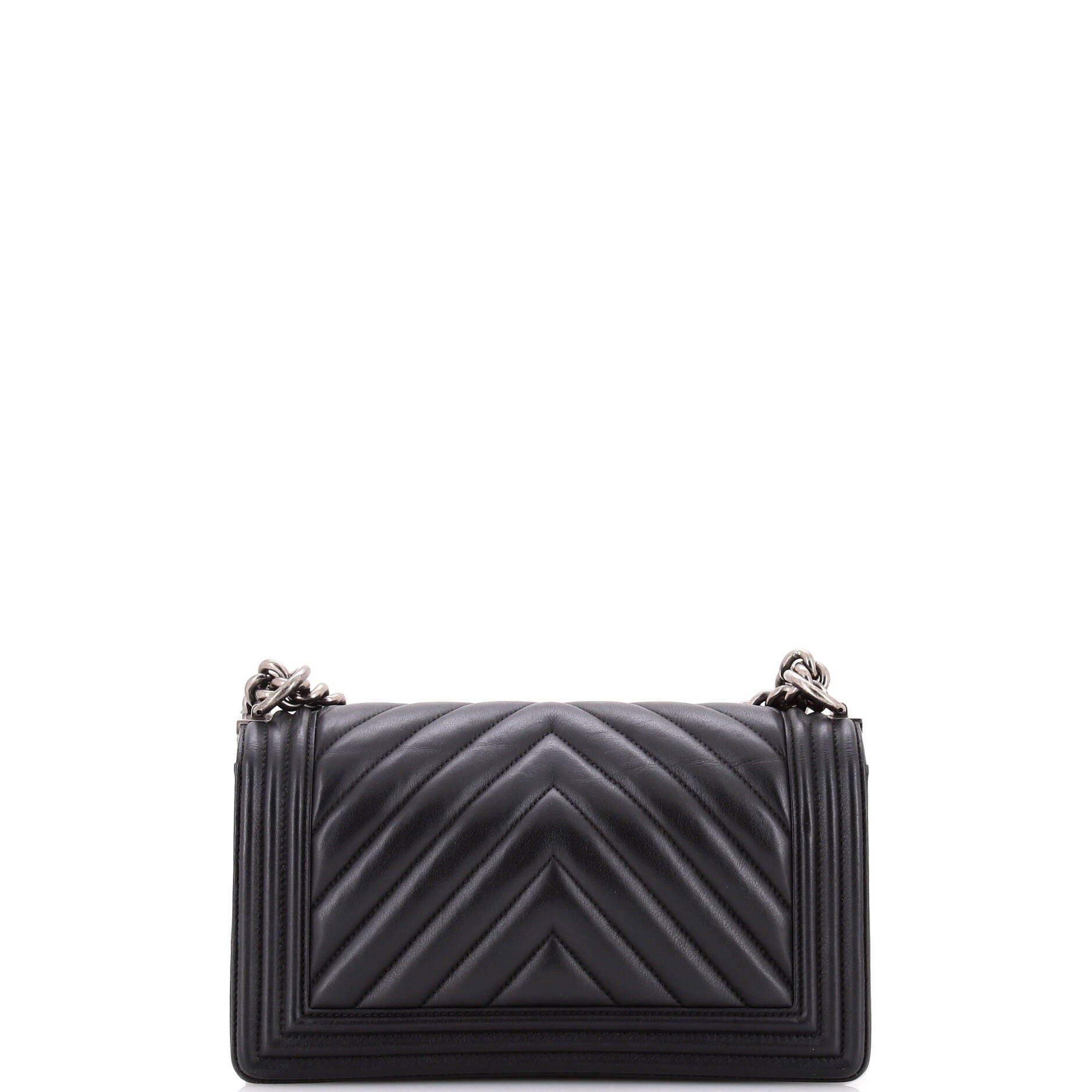 Chanel Boy Flap Bag Chevron Lambskin Old Medium