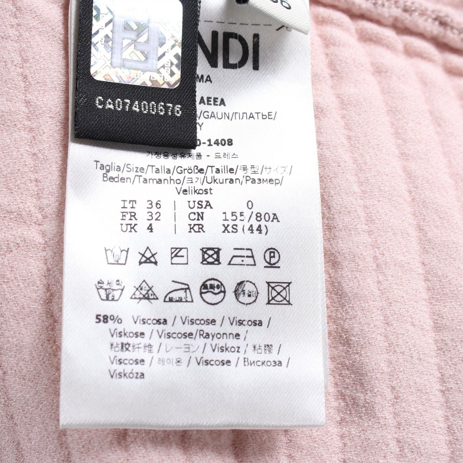 Fendi Dress Fzd 863 Rayon Pink