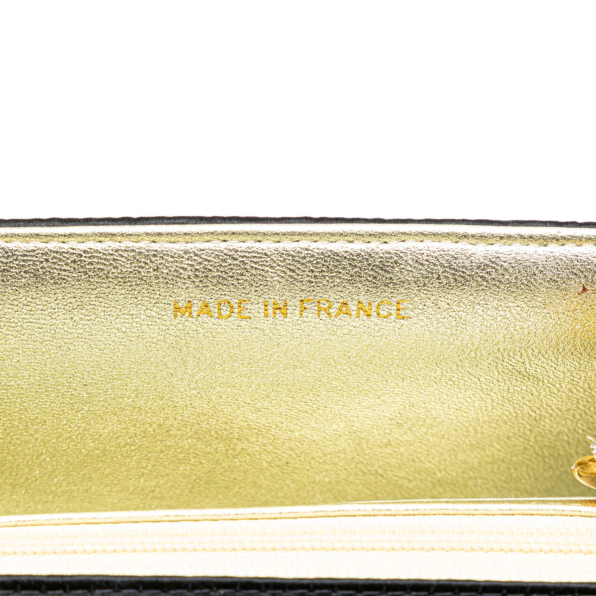 Chanel Satin Sequin Camellia Crossbody Black