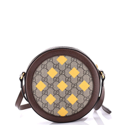 Gucci Ophidia Round Shoulder Bag Printed Gg Coated Canvas Mini