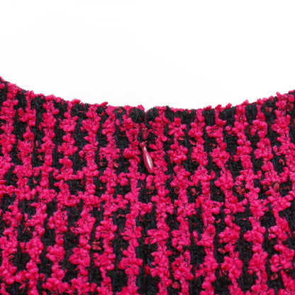 Chanel Pink Black Dress Rayon Cotton Wool P 55184v 41404