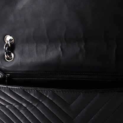 Chanel Classic Single Flap Bag Chevron Patent Maxi