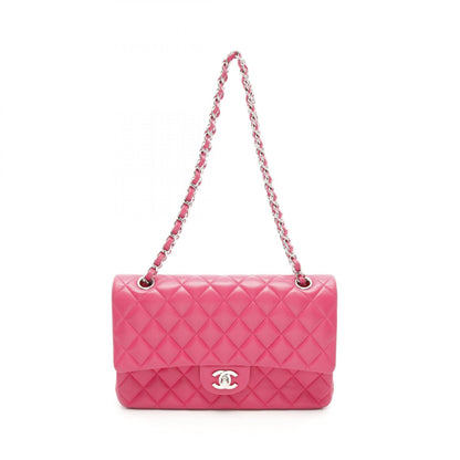 Chanel Pink Matelasse W Flap Shoulder Bag Lambskin (sheep Leather) A 01112