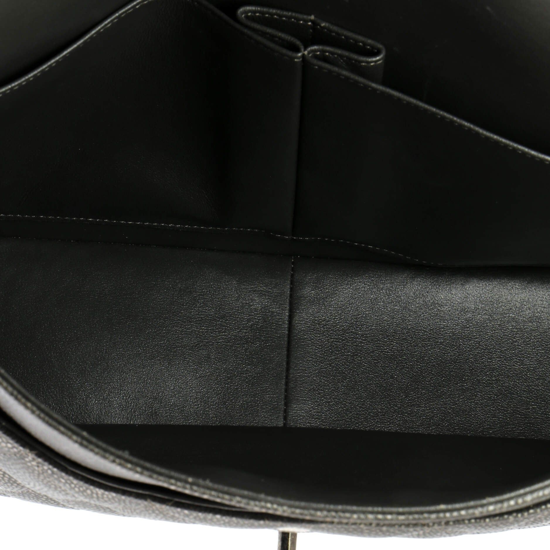 Chanel Classic Double Flap Bag Quilted Metallic Caviar Jumbo