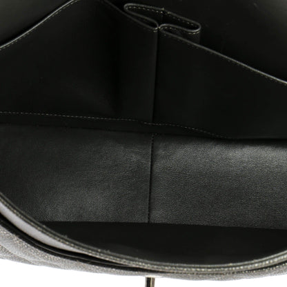 Chanel Classic Double Flap Bag Quilted Metallic Caviar Jumbo