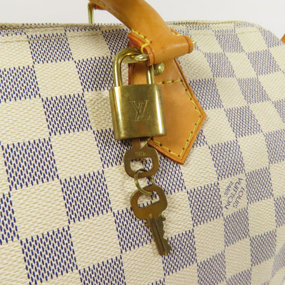 Louis Vuitton Speedy 30 Gold Handmade Bag White Handbag