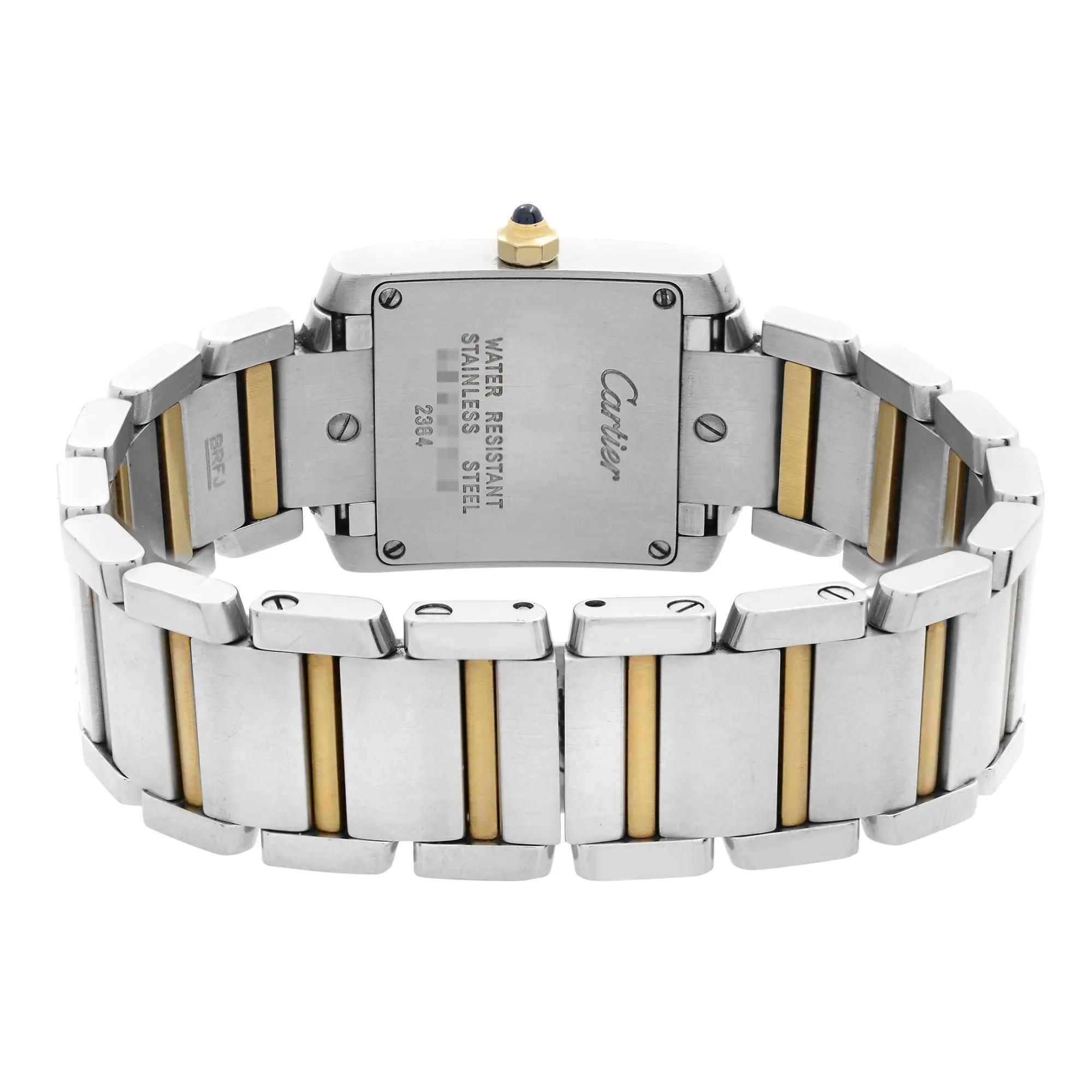 Cartier Tank Francaise 18K Rose Gold Steel MOP Dial Quartz Ladies Watch 2384
