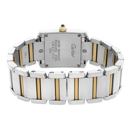 Cartier Tank Francaise 18K Rose Gold Steel MOP Dial Quartz Ladies Watch 2384