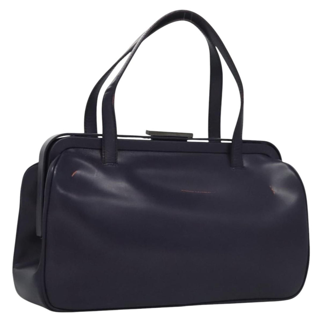 Prada Hand Bag Leather Purple Auth