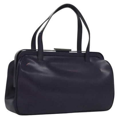 Prada Hand Bag Leather Purple Auth