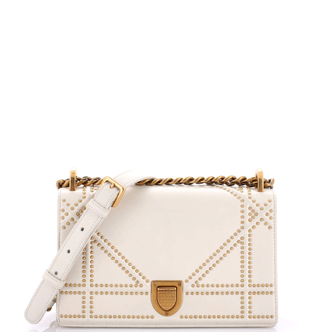 Christian Dior Diorama Flap Bag Studded Leather Small