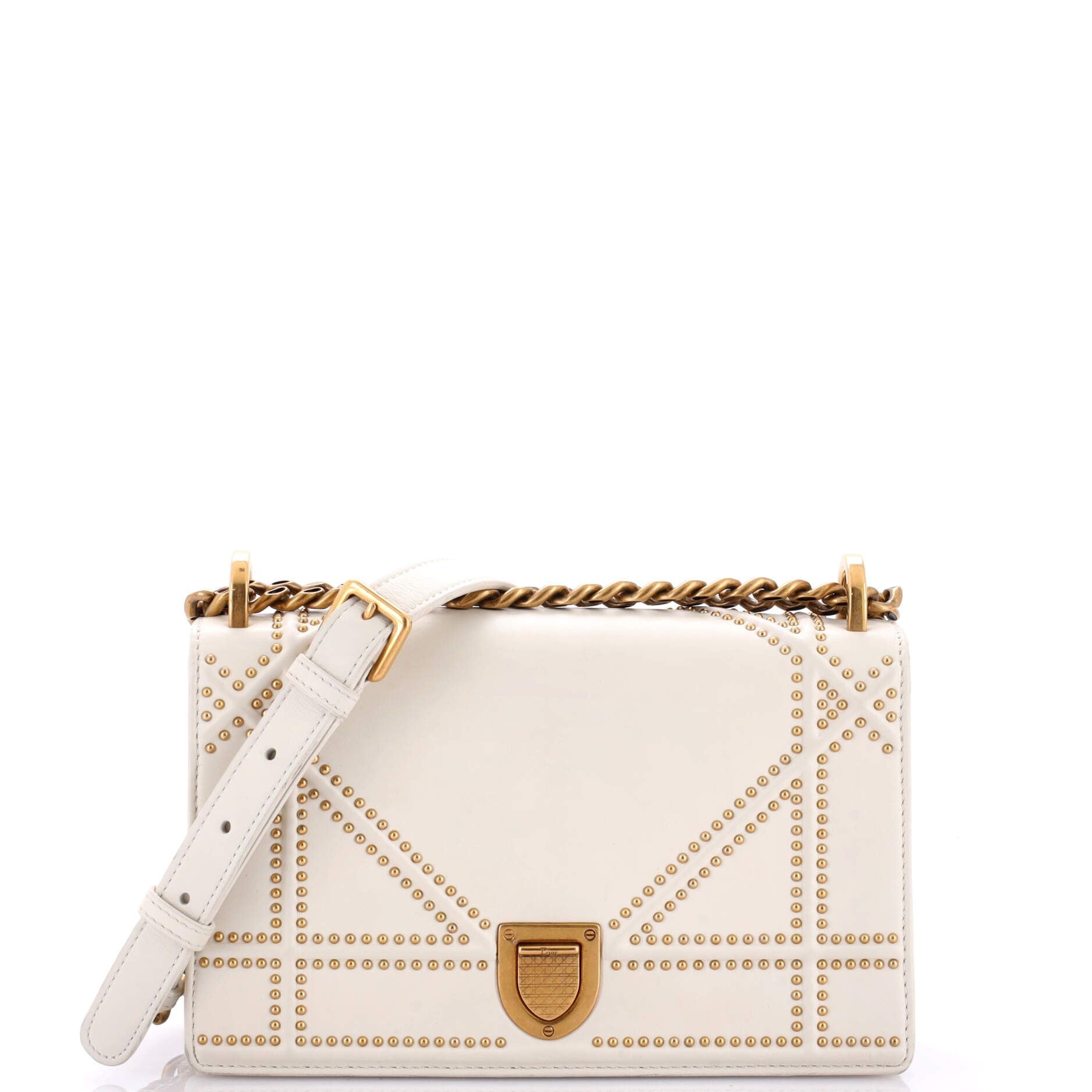 Christian Dior Diorama Flap Bag Studded Leather Small