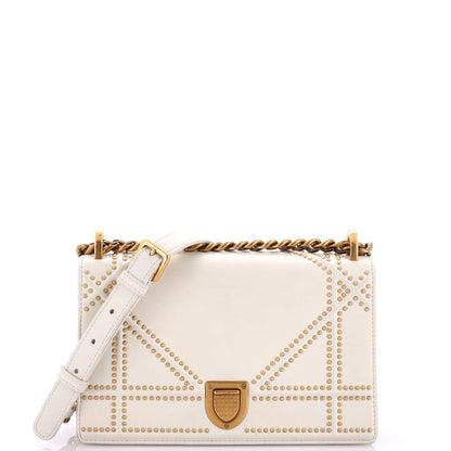 Christian Dior Diorama Flap Bag Studded Leather Small