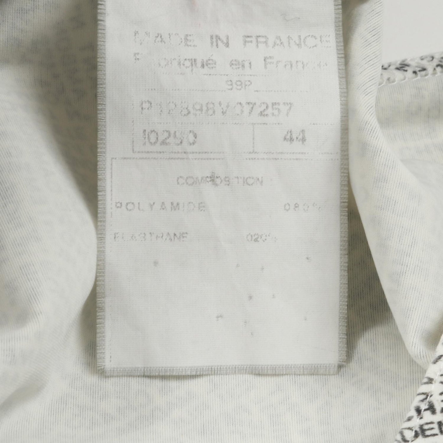 Chanel White Black All-over Logo Print Side Zip Tank Top Other Nylon P 12898v 07257