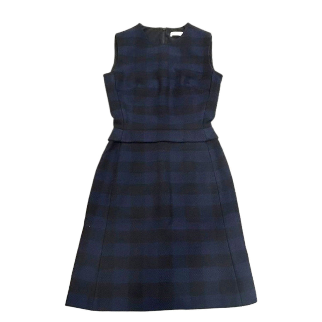 Dior Check One Peice Dress Wool Blue 34