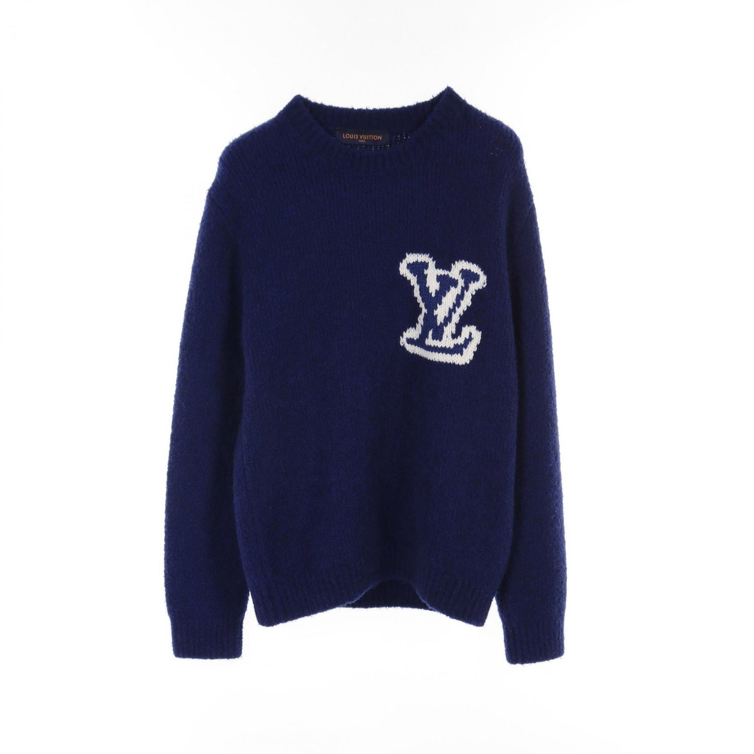 Louis Vuitton Lv Intarsia Knitwear Rm 202m Vss Hjn 18w Wool Yak Blue Mens L