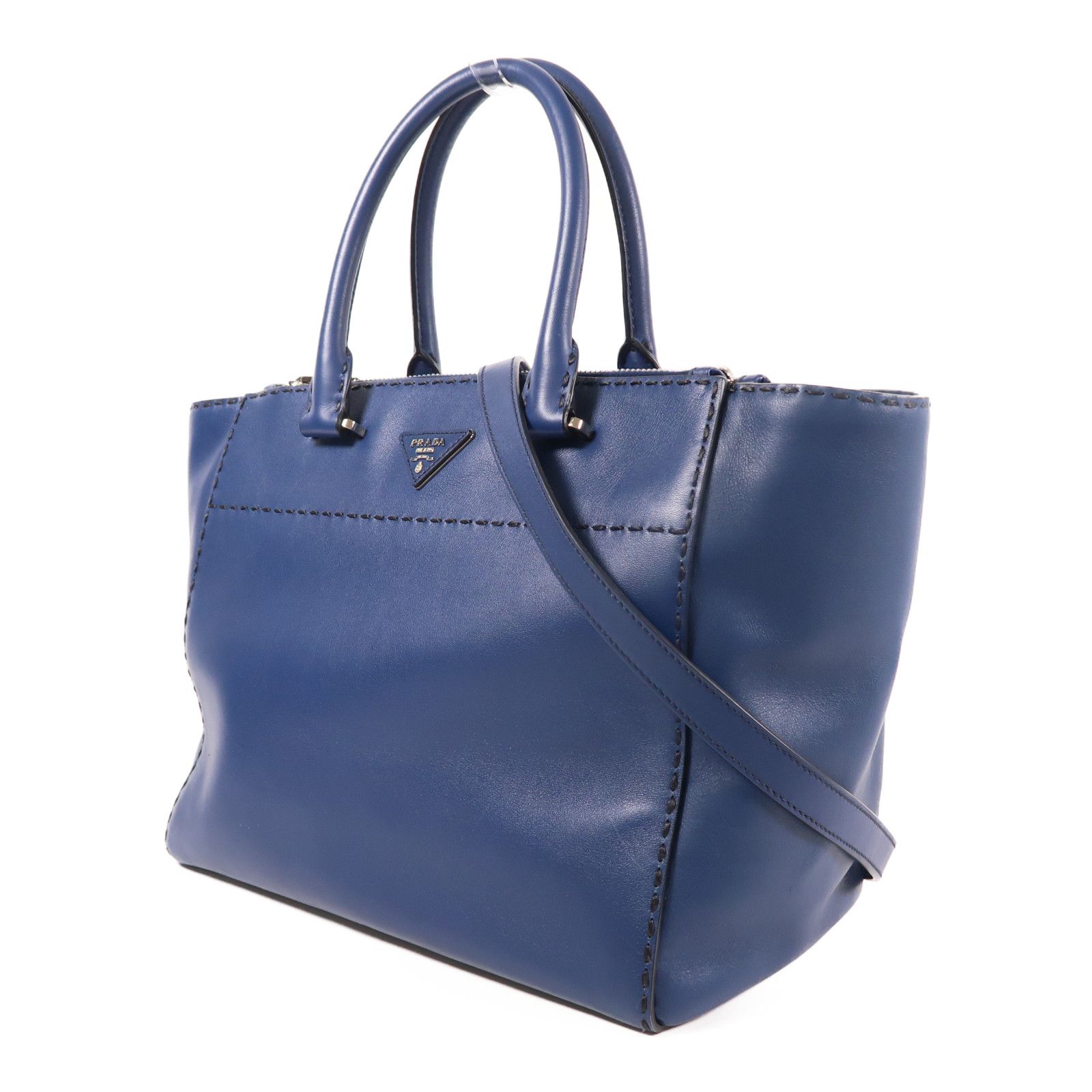 Prada Cowhide Leather 2Way Shoulder Bag 2way Shoulder Bag Blue Calfskin (cowhide) Bn 2857