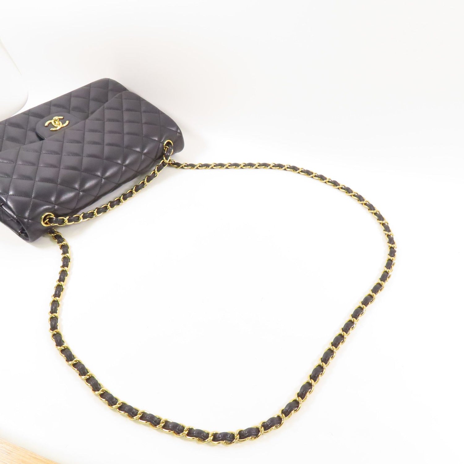 Chanel Black Sheepskin Leather Large Classic Golden Cross Shoulder Back Bag Lambskin (sheep Leather)