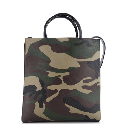 Celine Vertical Cabas Tote Camouflage Coated Canvas Medium