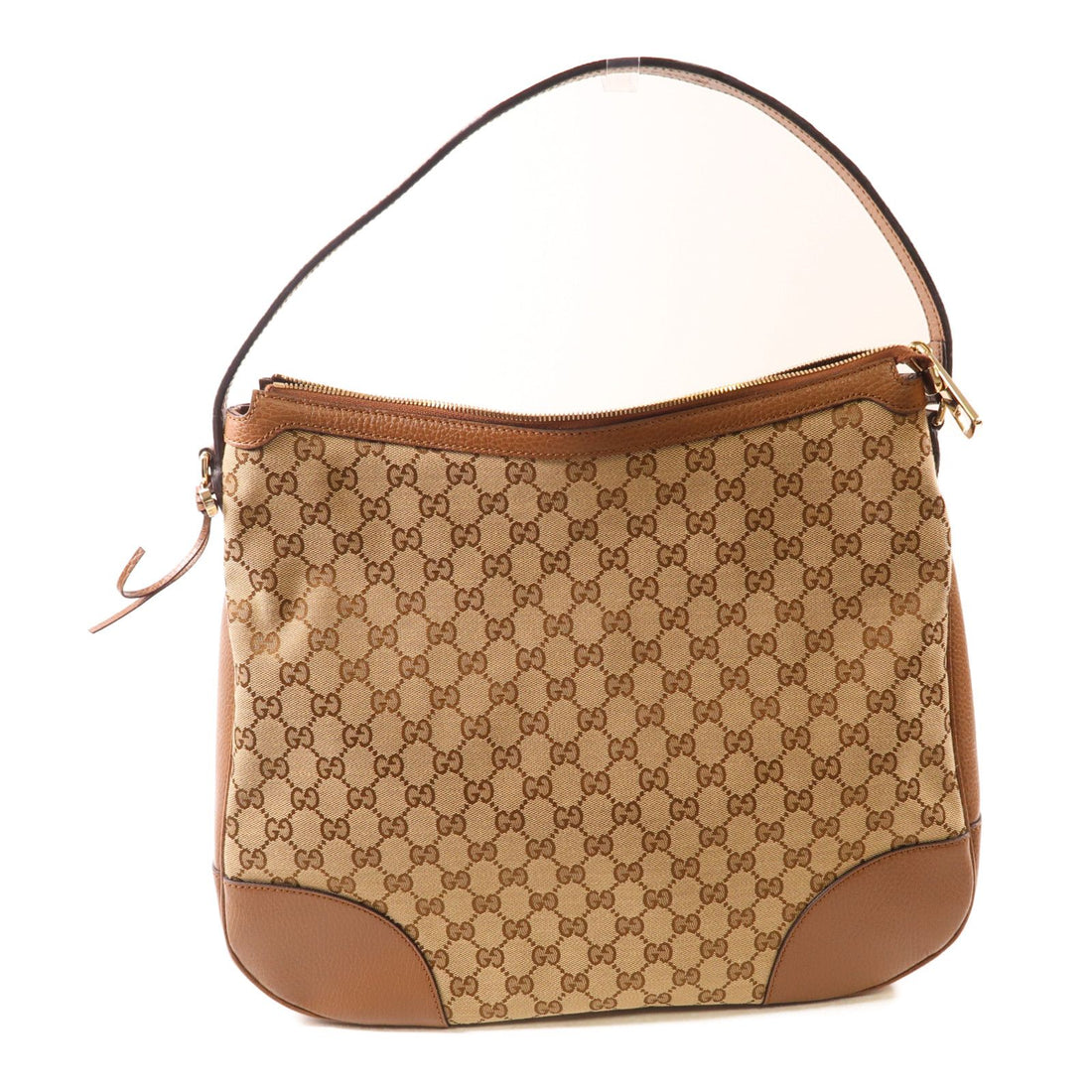 Gucci Canvas Bree Micro Hobo Gold Shoulder Bag Brown Gg Canvas 449244