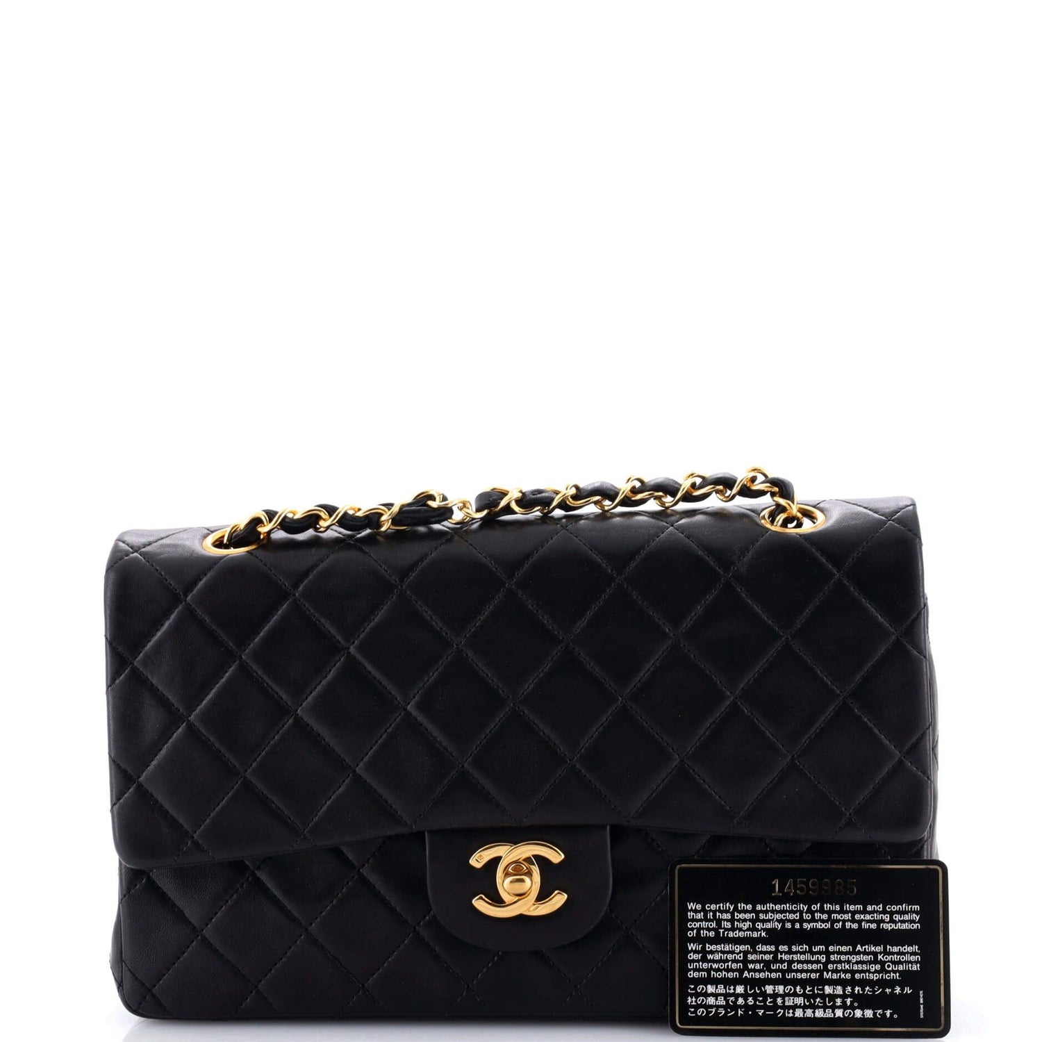 Chanel Vintage Classic Double Flap Bag Quilted Lambskin Medium