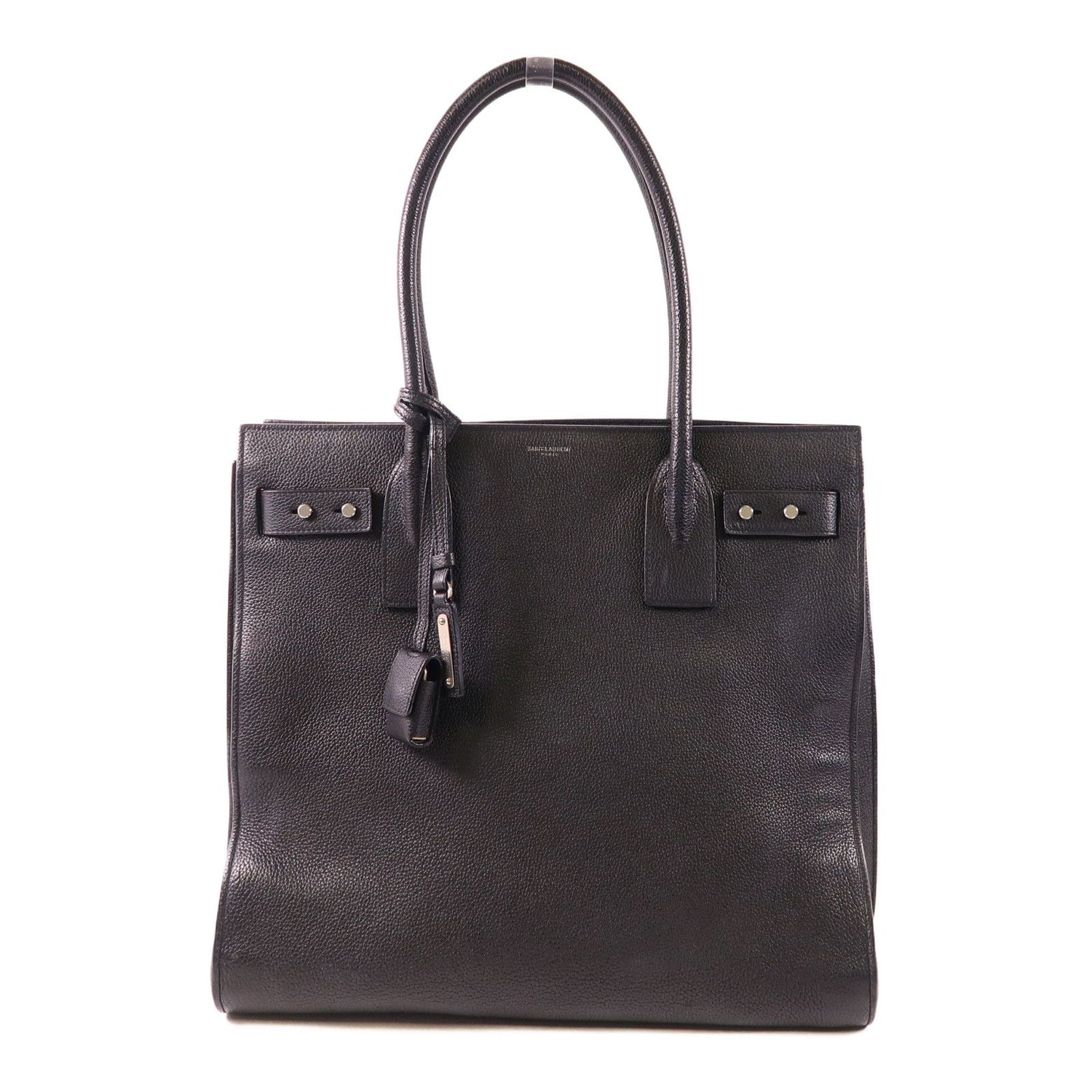 Saint Laurent Cowhide Leather Hand Bag Black Calfskin (cowhide) Ars 647168