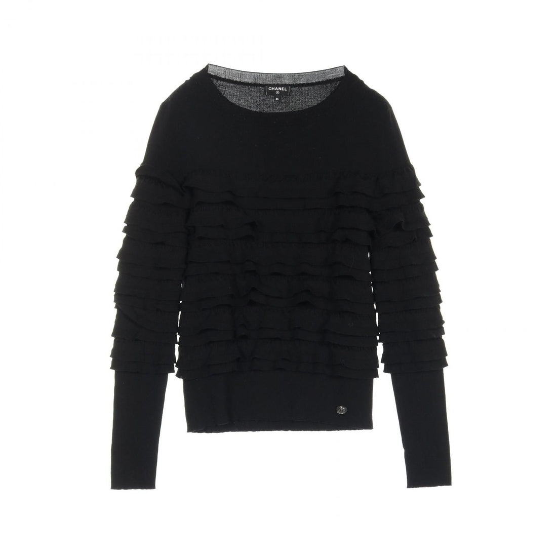 Chanel Black Knit Wool P 62570k 48045