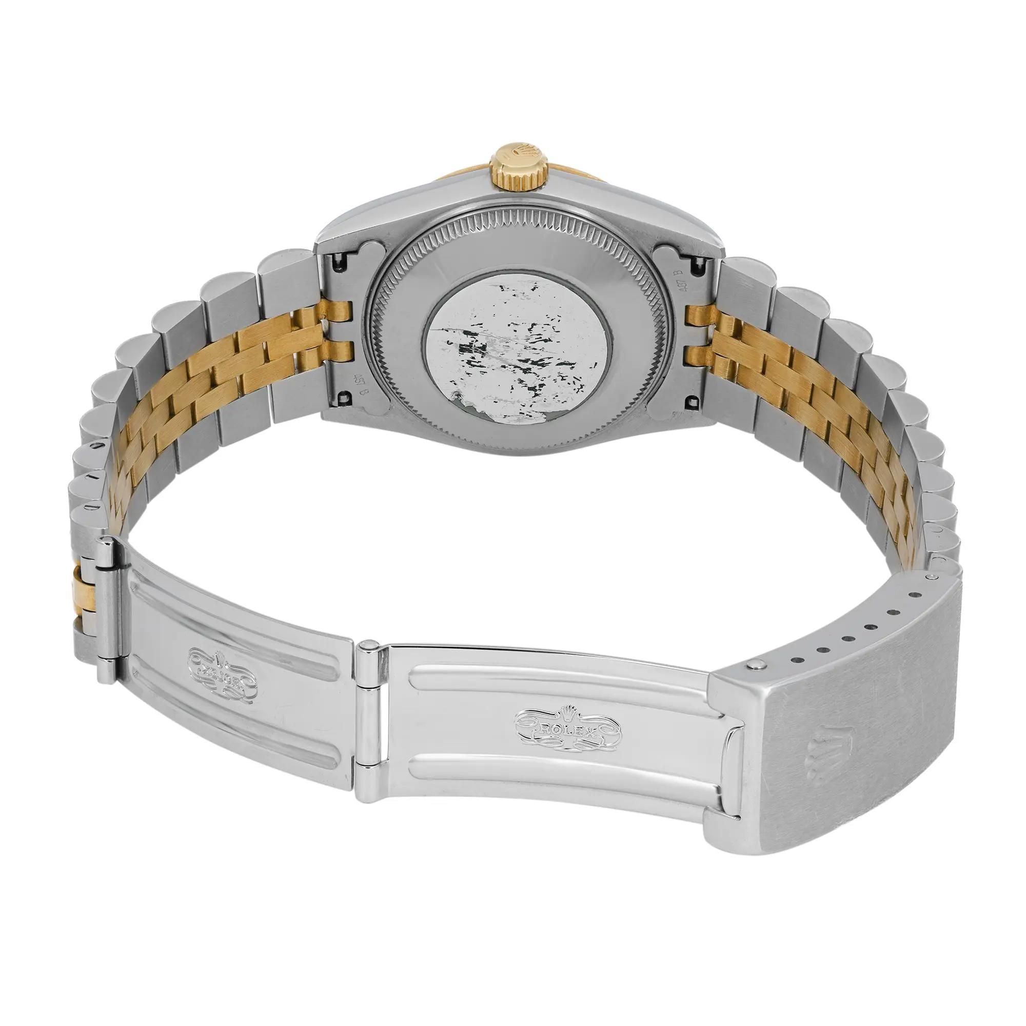 Rolex Datejust 31mm 18K Yellow Gold Steel Gray Jubilee Diamond Dial Watch 68273