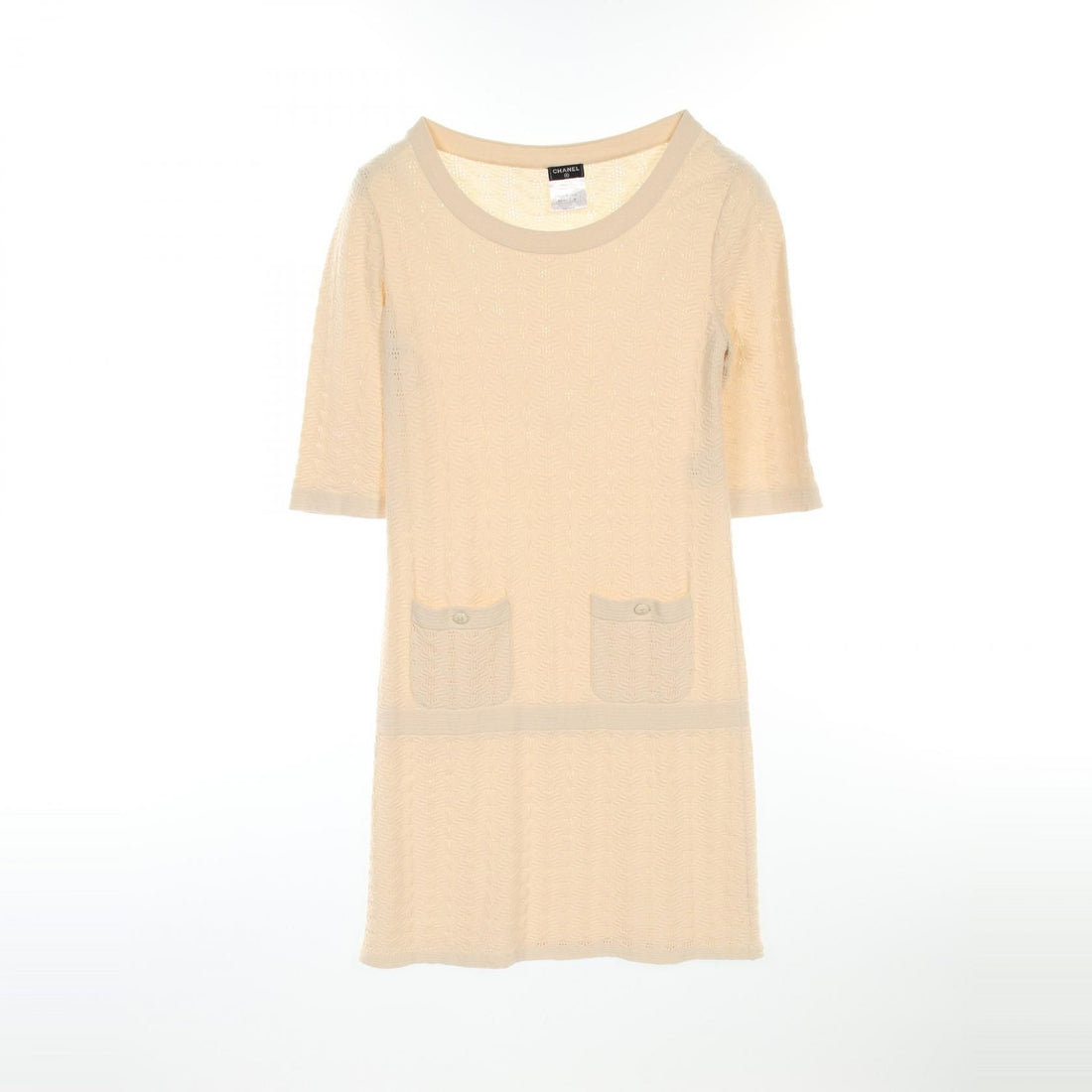 Chanel Beige Coco Mark Button Dress Cotton P 45651