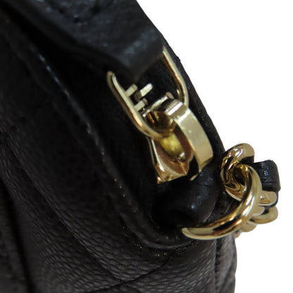 Chanel Classic Clutch With Chain Shoulder Bag Black Quilted Caviar