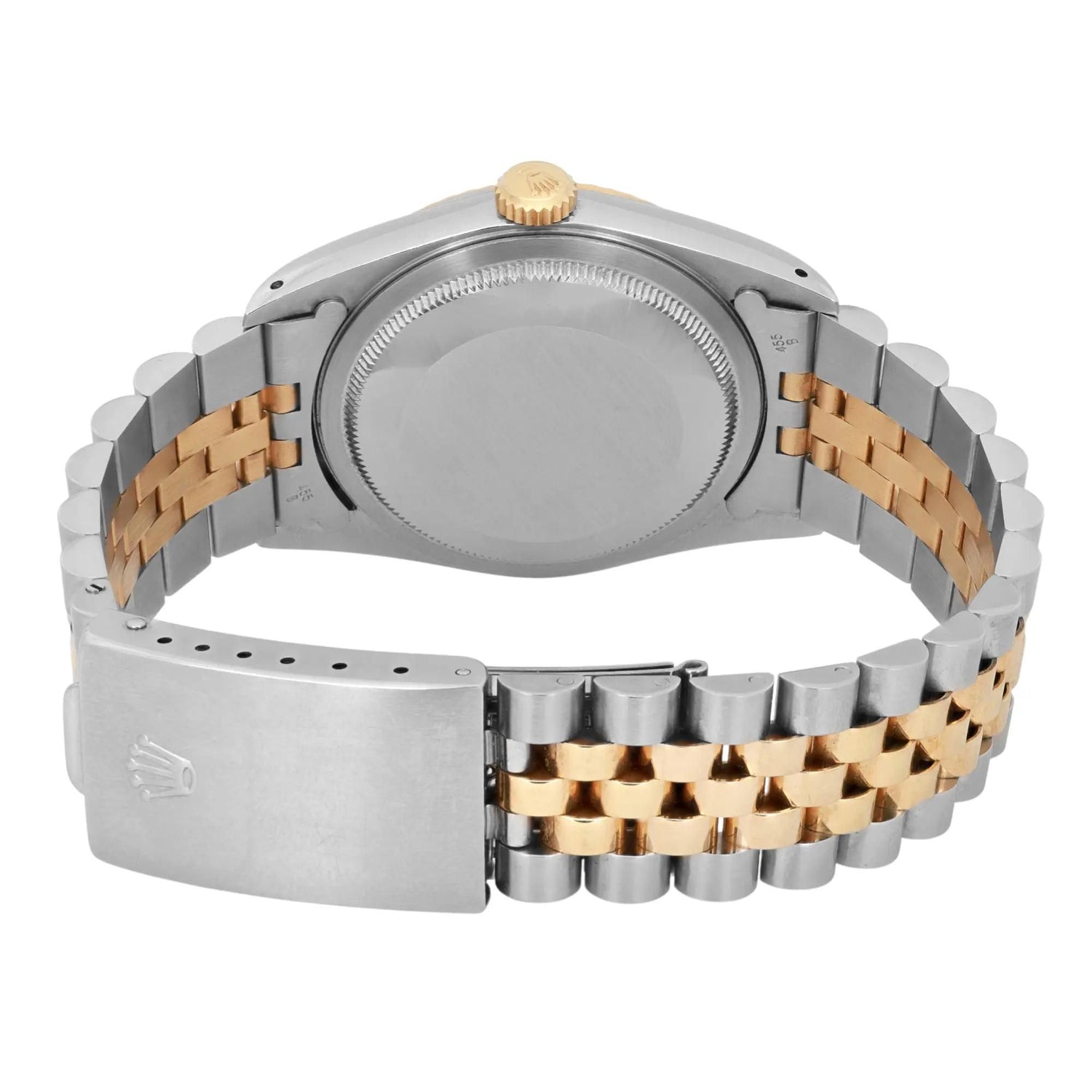 Rolex Datejust 36mm 18K Gold Steel Champagne Diamond Dial Mens Watch 16233