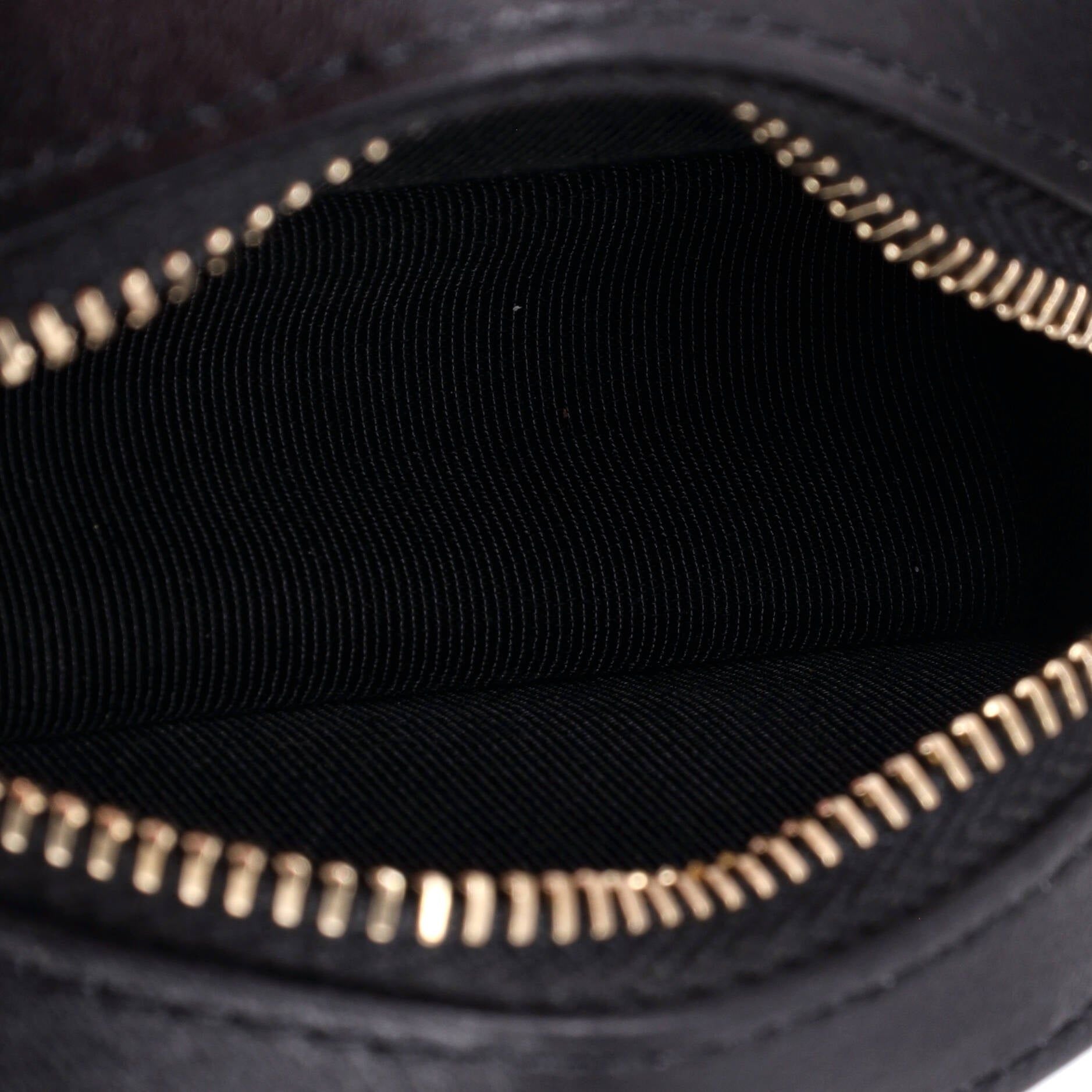 Chanel Frame Chain Around Round Clutch With Chain Quilted Lambskin Mini