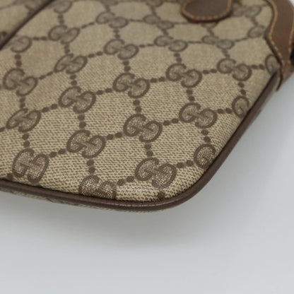 Gucci Gg Supreme Web Sherry Line Shoulder Bag Pvc Beige Red Green Auth