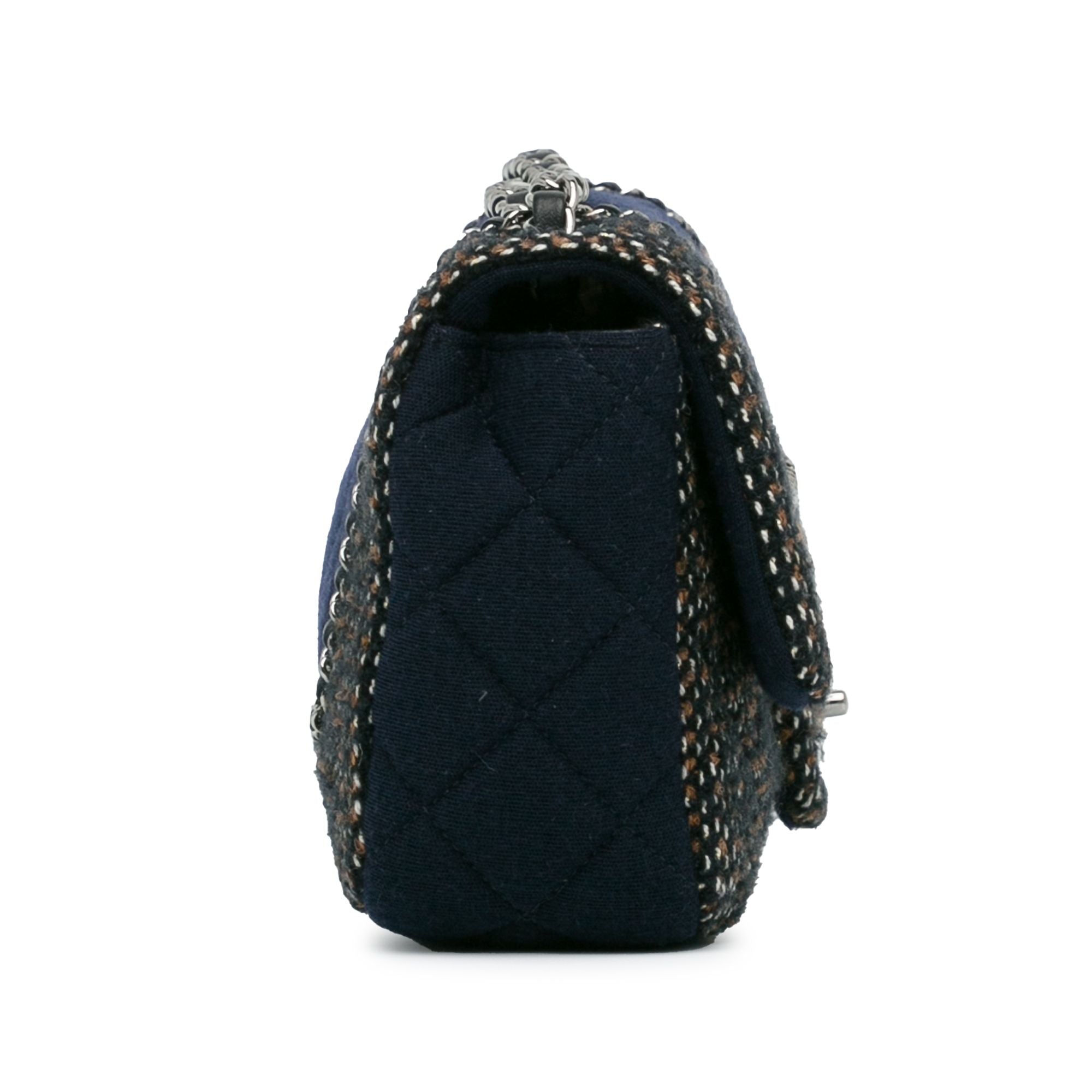 Chanel Small Jersey Tweed Flap Blue