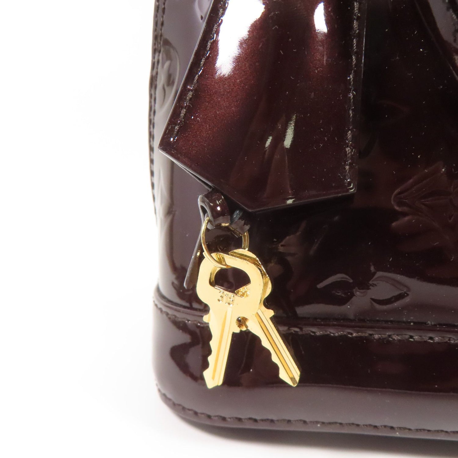 Louis Vuitton Vernis Alma Bb Handmade Shoulder Bag Red Amarante 2way Shoulder Bag M 91678