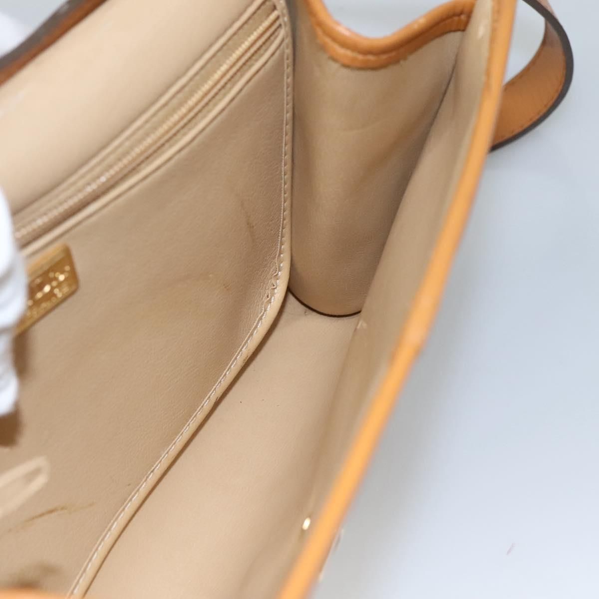 Christian Dior Shoulder Bag Leather Beige Auth