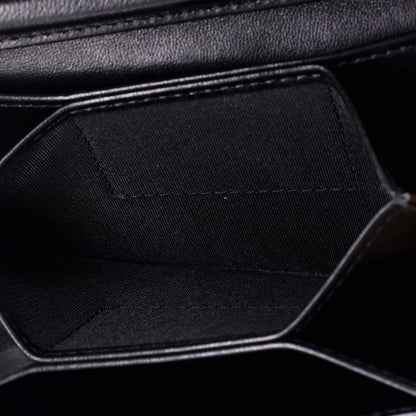 Chanel Camellia Bow Flap Card Holder With Chain Quilted Lambskin