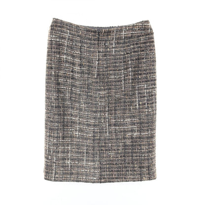 Chanel Gray Skirt Silk Wool Fabric P 26821v 17016