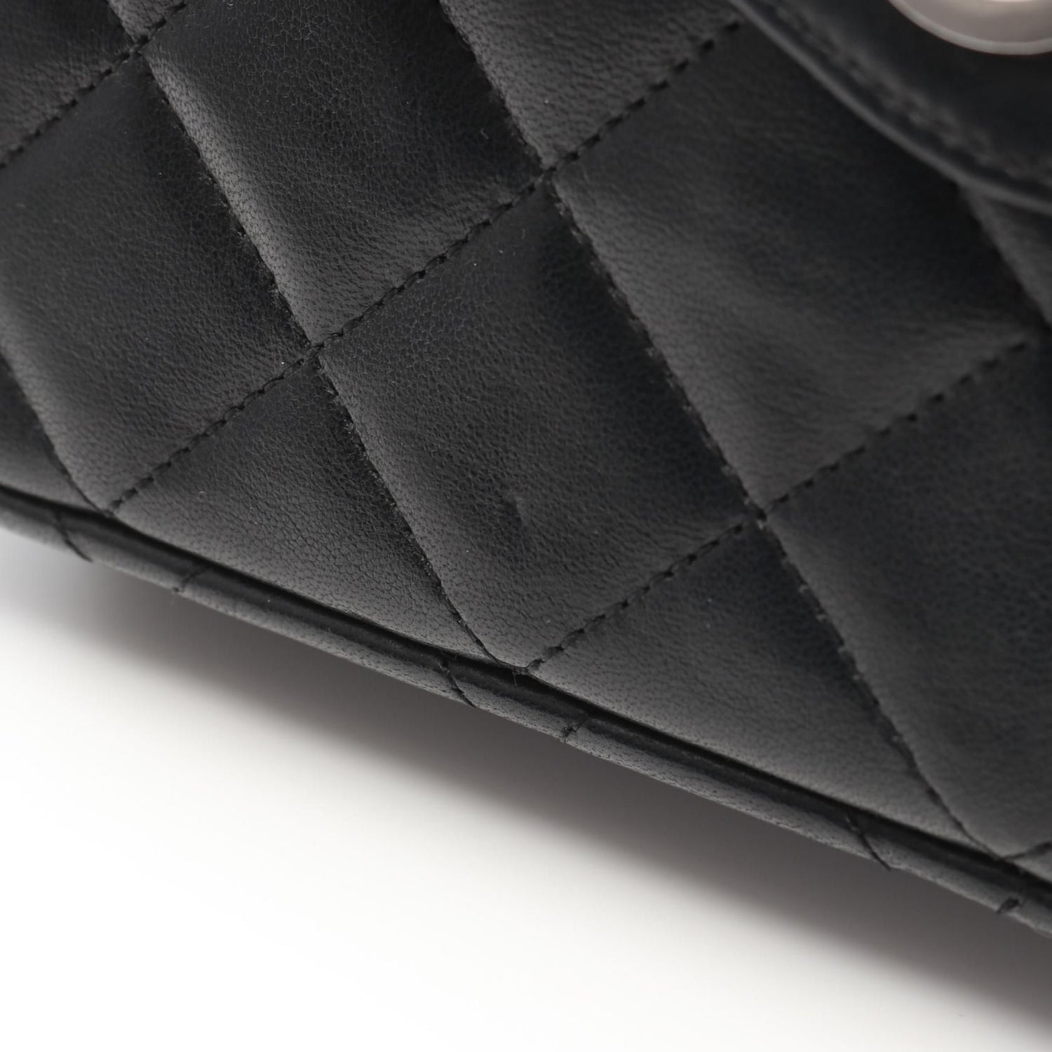 Chanel Matelasse W Flap Shoulder Bag Lambskin Black