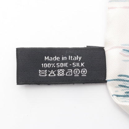 Chanel White Multicolor Coco Mark Scrunchie Scarf Silk
