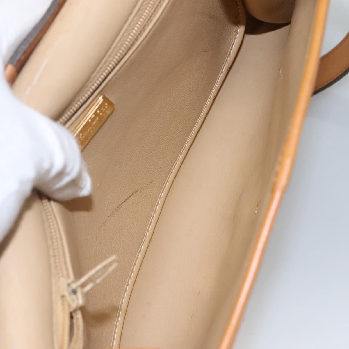 Christian Dior Shoulder Bag Leather Beige Auth