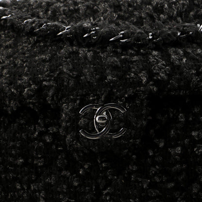 Chanel CC Lock Flap Messenger Bag Tweed Medium