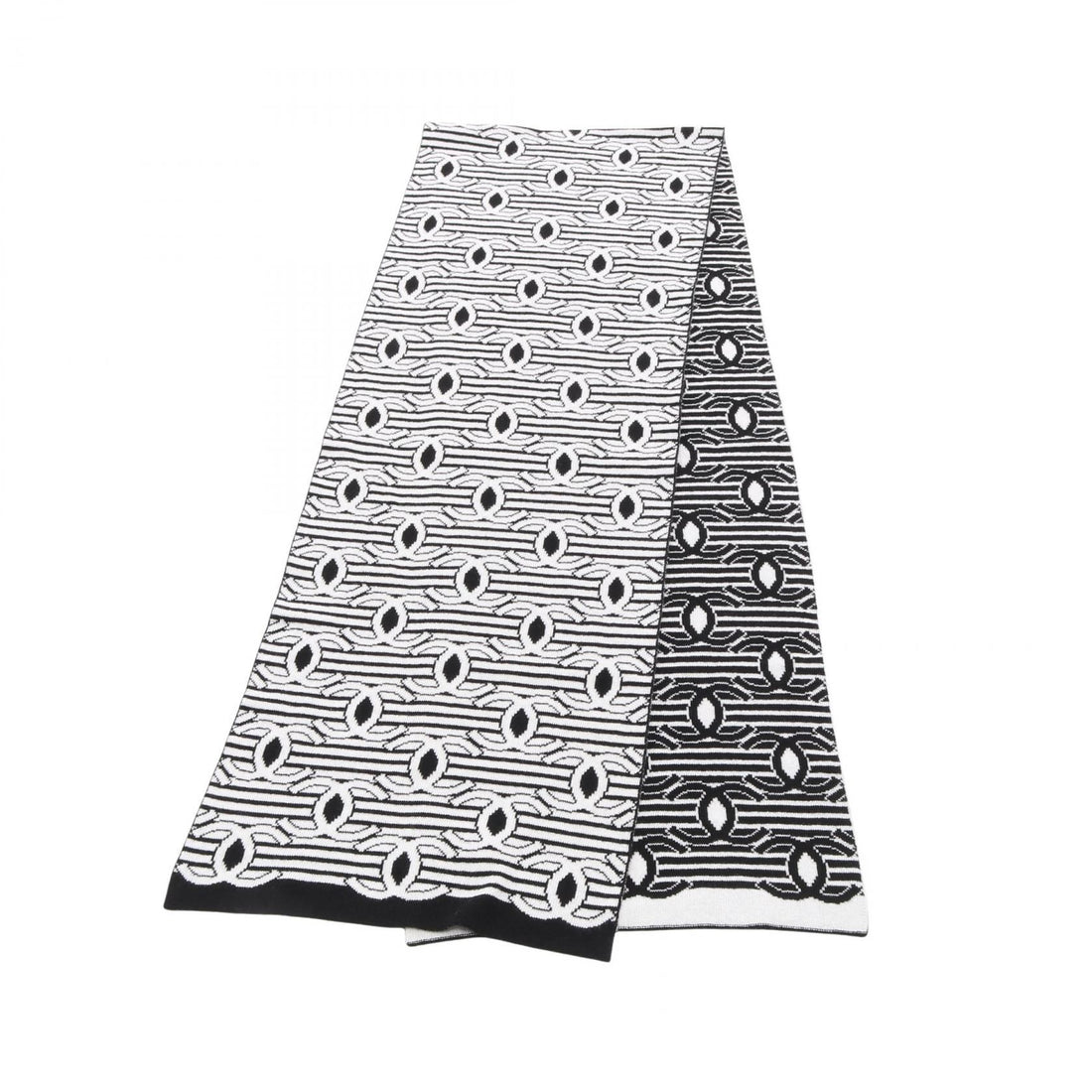 Chanel Black White Coco Mark Scarf Other Cashmere / Cotton 25ss