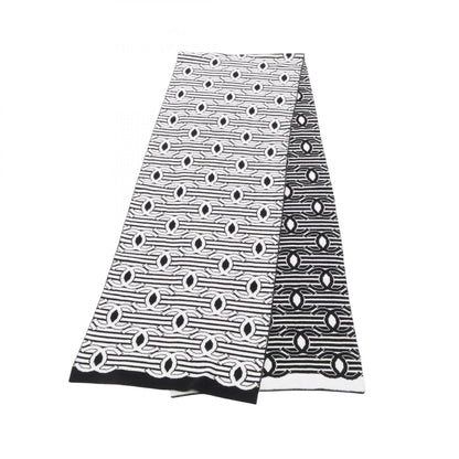Chanel Black White Coco Mark Scarf Other Cashmere / Cotton 25ss